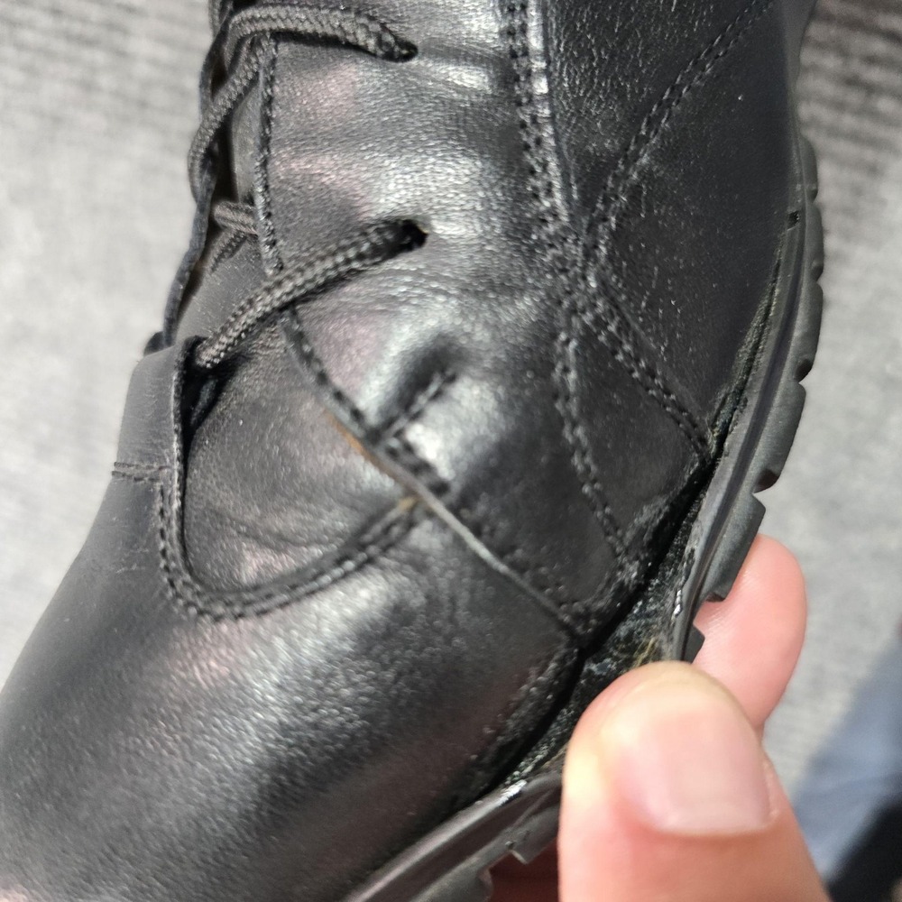 Coach Quincey Shoes Mens Size 10 Black Leather Comfort Casual Sneakers Italy - Picture 6 of 14